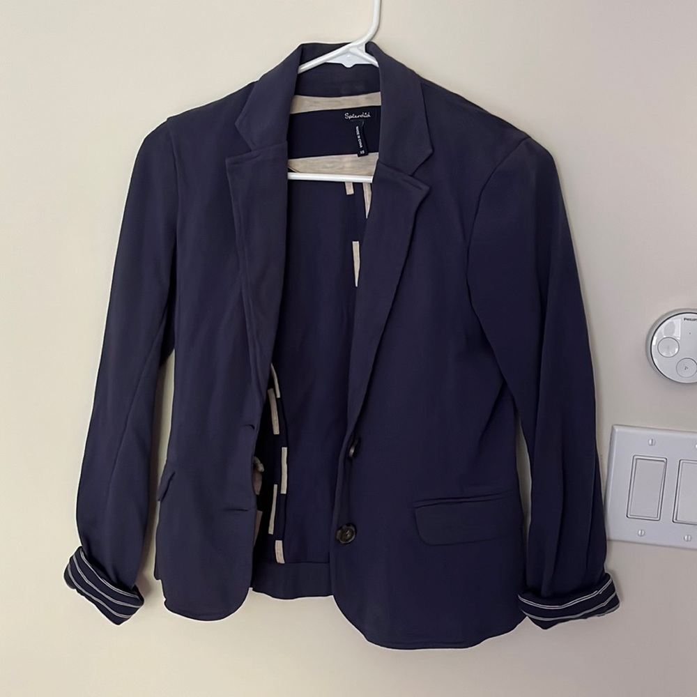 Navy Blue Cotton Splendid Blazer